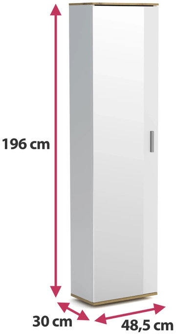 Wąska szafa do przedpokoju z lustrem 50 cm JOVITA