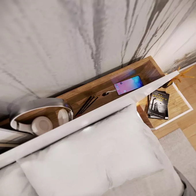 Małżeńskie łóżko ze stelażem 180x200 cm DENTRO