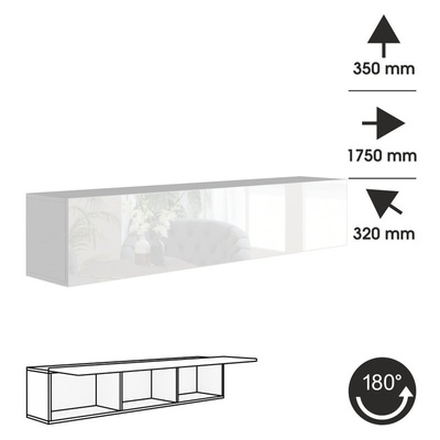 Nowoczesna biała szafka 175 cm PREMIUM
