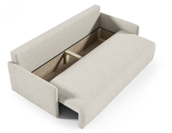 Szara sofa z funkcją spania boucle CLOUD