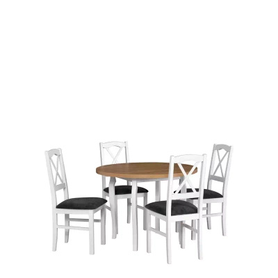 Stół okrągły z krzesłami w stylu industrialnym PALVE