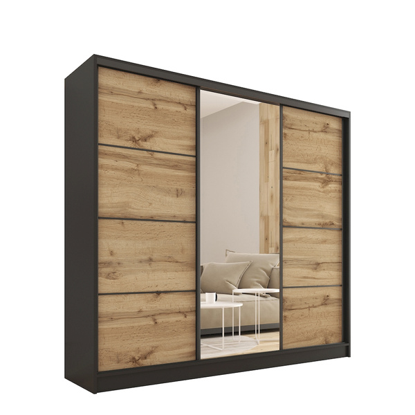 Szafa przesuwna 200 cm dąb wotan LOFT