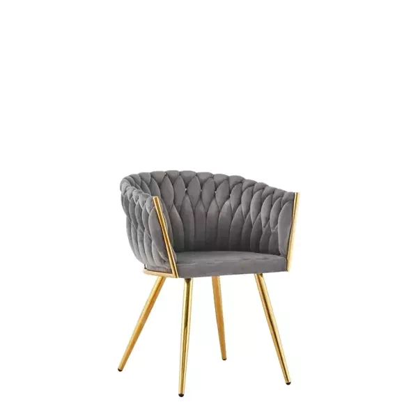 Szare krzesło tapicerowane ROLISO