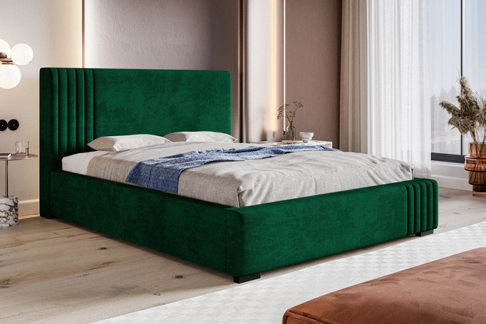 Łóżko do sypialni 140x200 cm z pojemnikiem SENSO