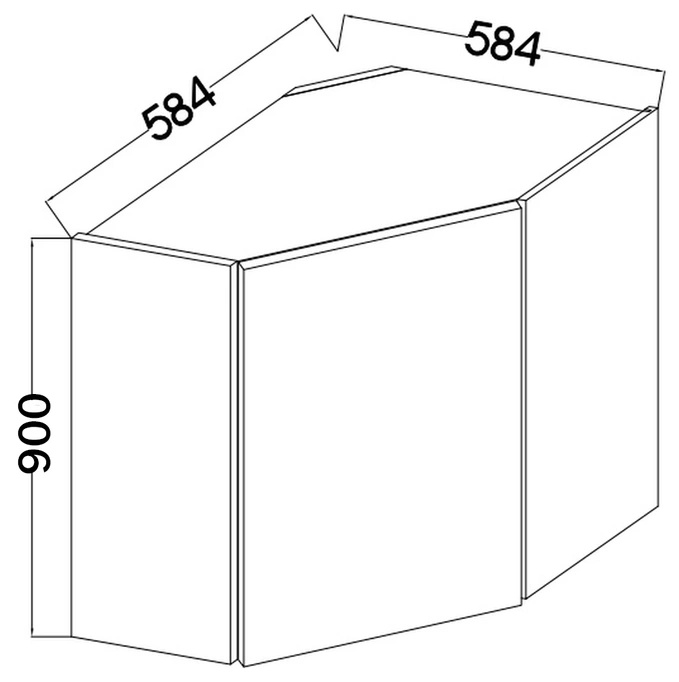 Górna szafka kuchenna narożna 60x60 cm ANES kaszmir
