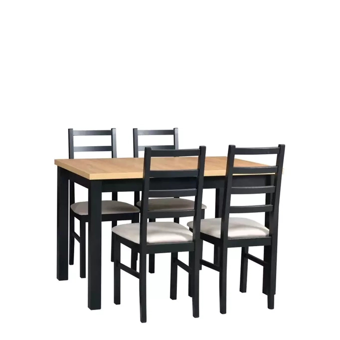 Stół z krzesłami w industrialnym stylu MOTTA