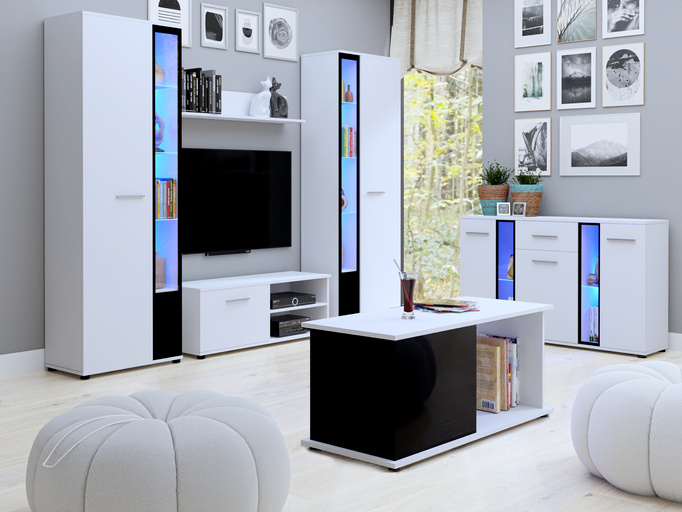 Mała szafka RTV biała do salonu CUBE XL