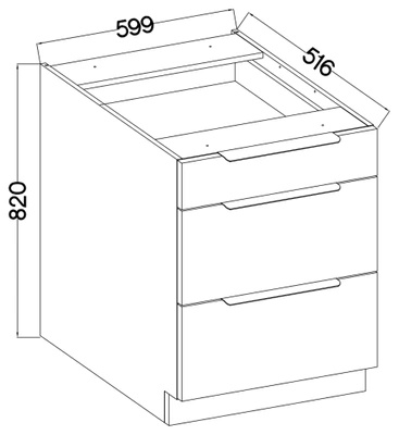Dolna szafka kuchenna z szufladami 60 cm MARGARET orzech okapi