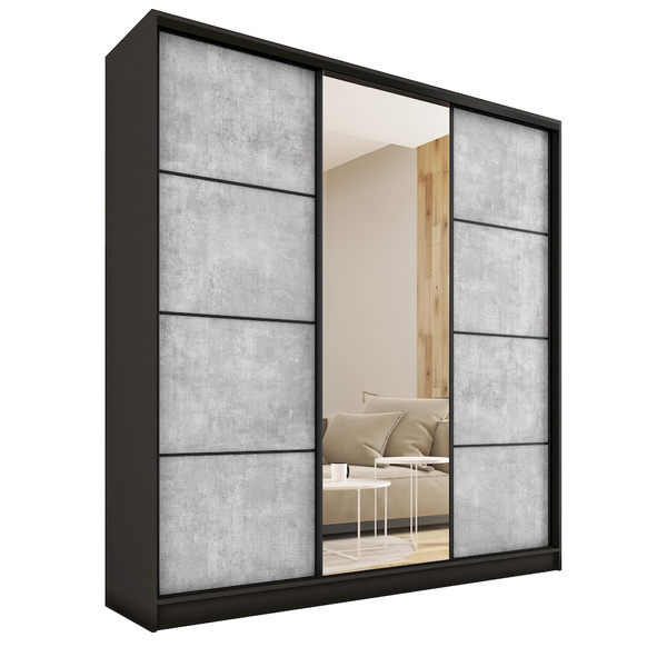 Loftowa szafa przesuwna z lustrem 200 cm LOFT MAX
