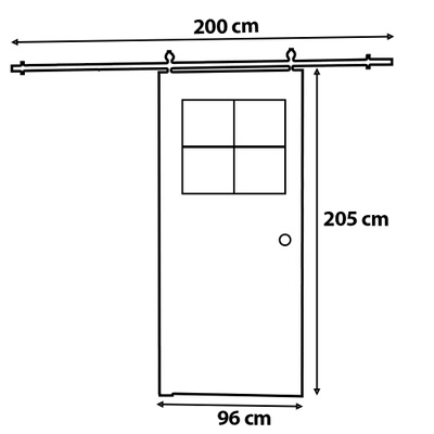 Drzwi przesuwne 90 cm do garderoby CRISTO biały