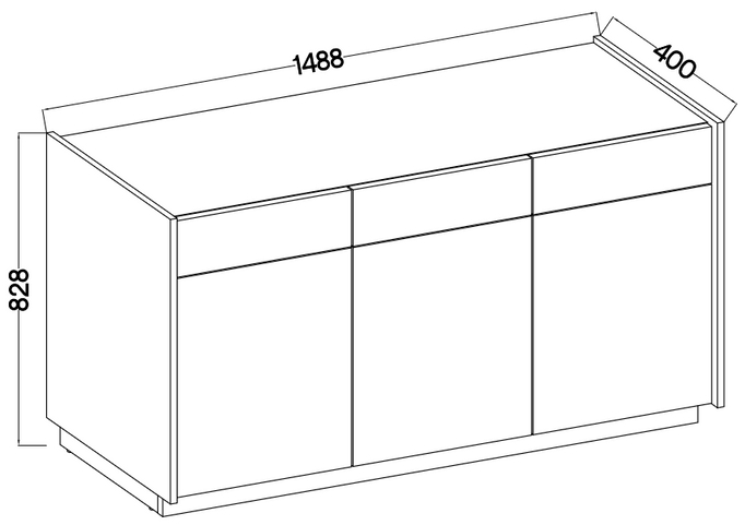 Komoda pod telewizor 148 cm z szufladami i szafkami KAVON