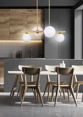 Lampa wisząca sufitowa mosiądz 4xG9 Kama 