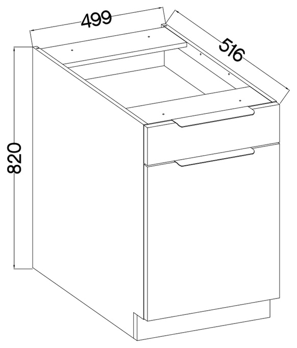 Dolna szafka kuchenna z szufladą 50 cm MARGARET orzech okapi