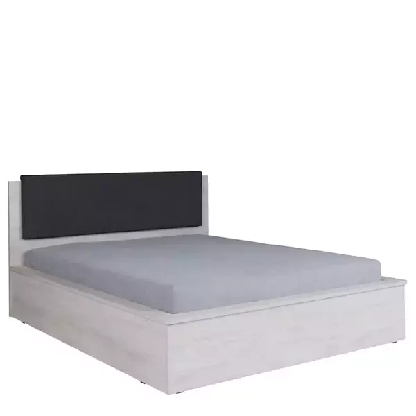 Łóżko z pojemnikiem 160x200 dąb biały DENIS