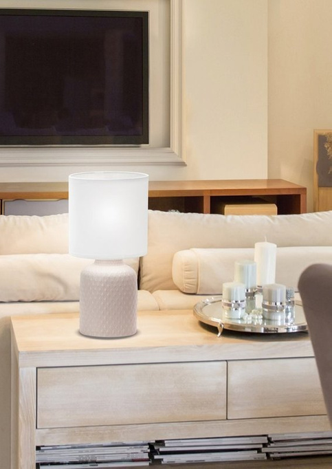 Beżowa lampka nocna ceramiczna Iner