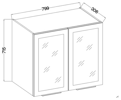 Dwudrzwiowa szafka kuchenna wisząca 80 cm MARGARET 