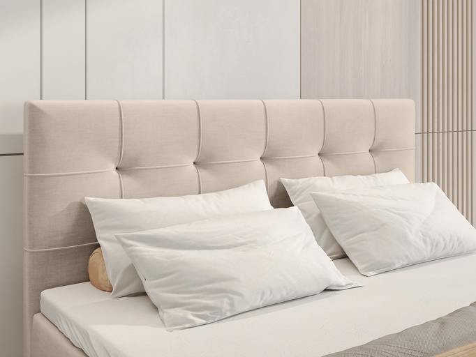 Pikowane łóżko kontynentalne 140x200 cm z pojemnikiem DETROIT