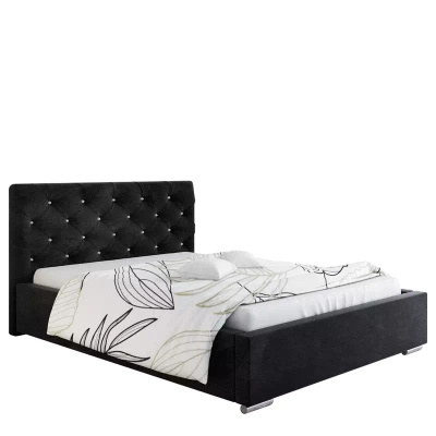 Duże łóżko czarne do sypialni 200x200 cm SHERY