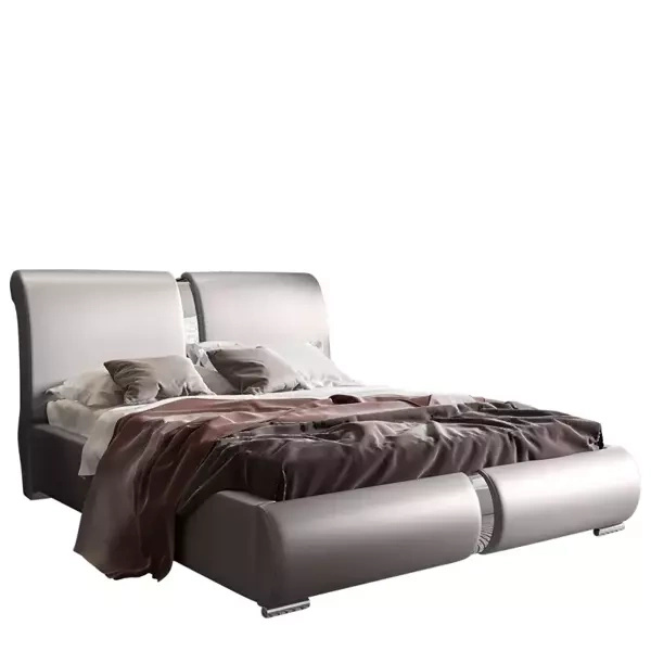 Nowoczesne łóżko tapicerowane 160x200 brązowe IZMIR