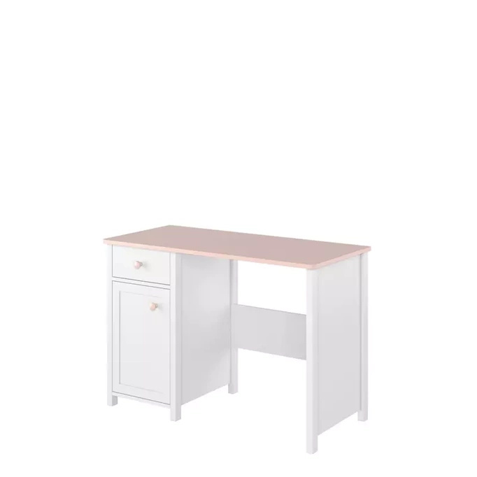 Białe biurko dziecięce z szafką 110 cm LUNA