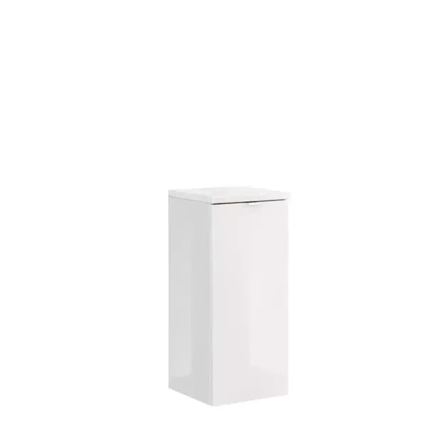 Biała szafka łazienkowa z koszem na pranie CHARM