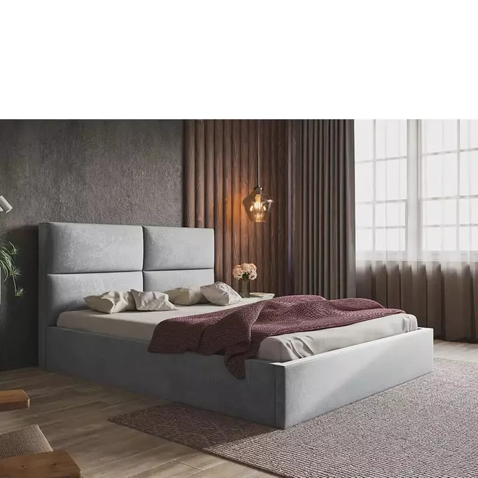 Łóżko 140x200 cm z pojemnikiem PLESON