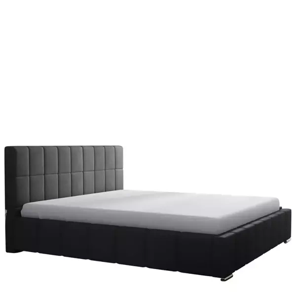Czarne łóżko tapicerowane 180x200 LIMA