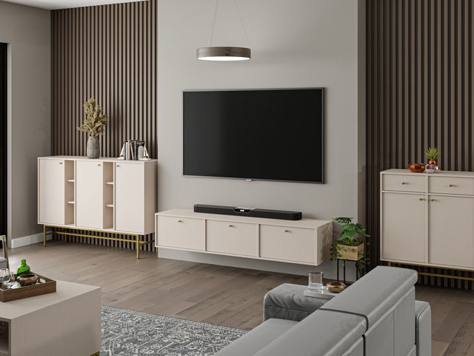 Wisząca dwudrzwiowa szafka pod telewizor 120 cm TOKEN