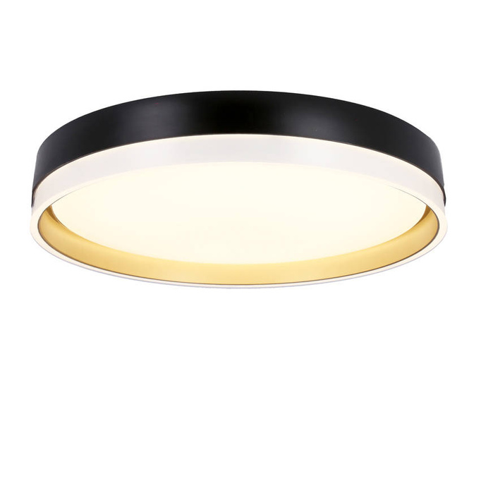 Florida lampa sufitowa plafon biało złoty+czarny 24w led 38 cm klosz biały