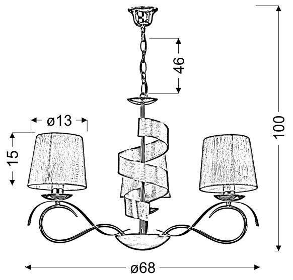 Lampa sufitowa żyrandol chromowy 3x40W E14 Decanis