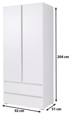 Młodzieżowa szafa z szufladami w stylu nowoczesnym 90 cm COSTA