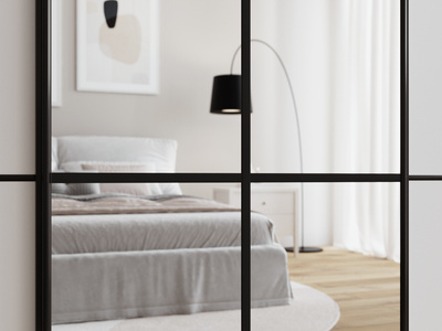 Pojemna biała szafa przesuwna 280 cm z półkami EDGE MAX
