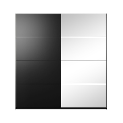 Pojemna szafa przesuwna z lustrem 220 cm czarna BETI