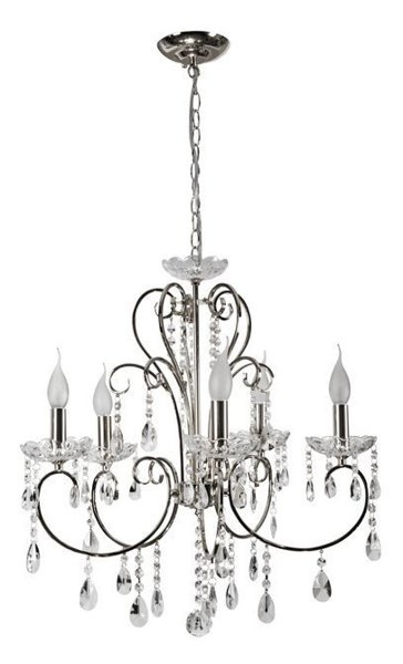 Lampa wisząca chromowa z kryształami żyrandol 5x40W Aurora Candellux 