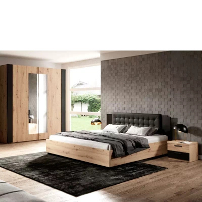 Łóżko z zagłówkiem do sypialni 180x200 dąb artisan SAVRELO