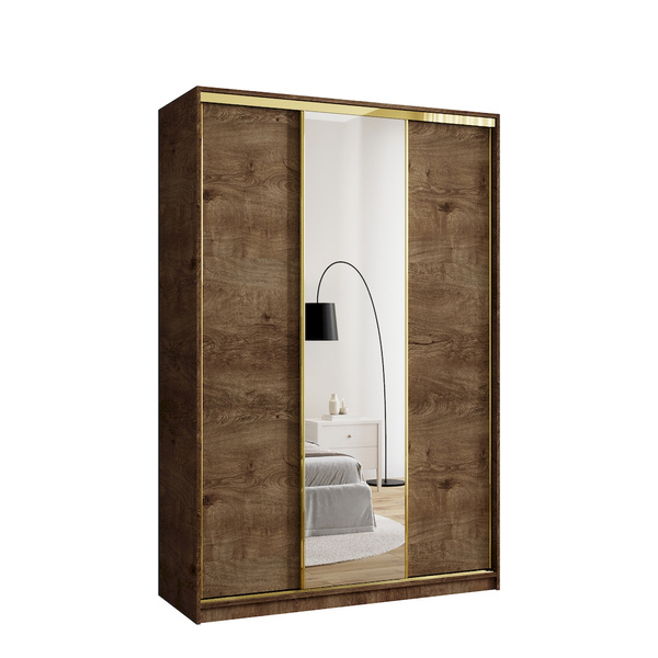 Trzydrzwiowa szafa przesuwna z lustrem 150 cm GOLD NEW